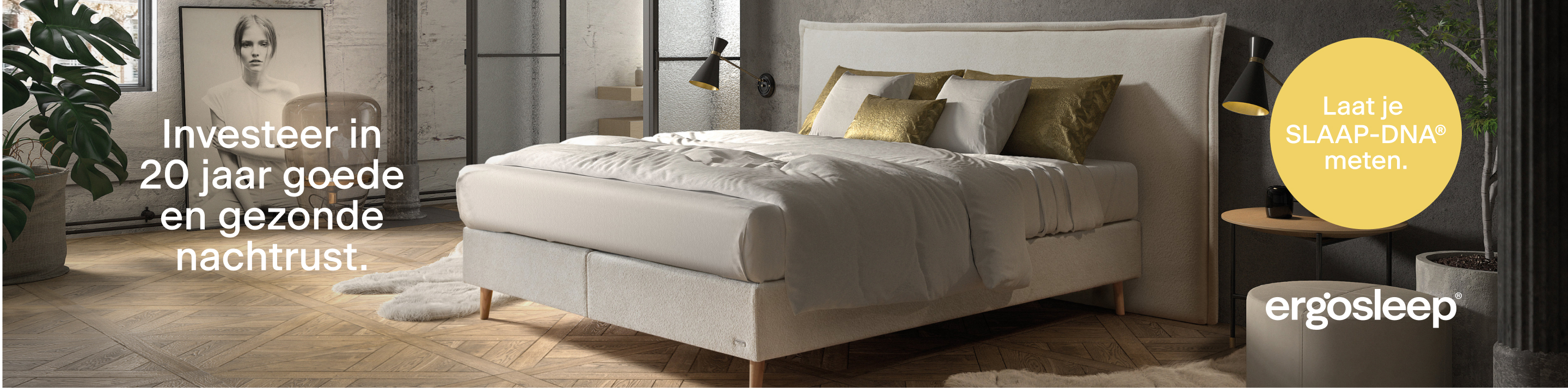 Investeer in 20 jaar goede en gezonde nachtrust. Laat je SLAAP-DNA® meten bij een Ergosleep-verkooppunt.